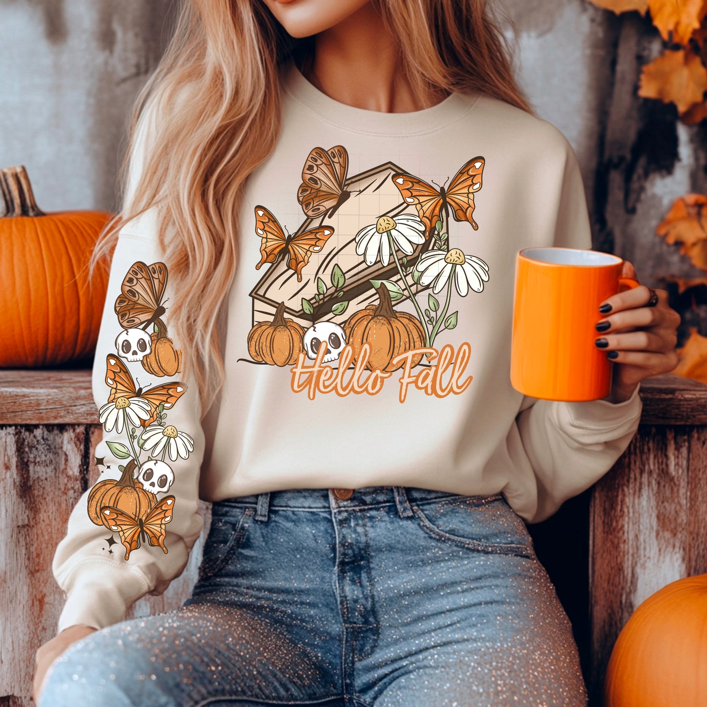 Hello Fall casket | DTF Transfer | POD